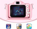 Kindercamera dinosaurus, kindercamera, 2 inch display, 1080p, digitale selfiecamera voor kinderen met 32 GB, fotocamera voor kinderen van 3 tot 12 jaar, jongens en meisjes, cadeau, speelgoed (roze