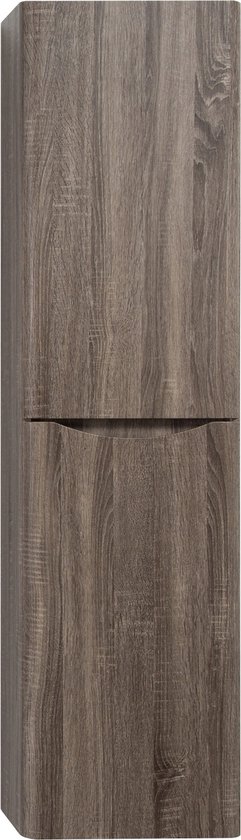 Badplaats Badkamerkast Pluto 30 x 30 x 150 cm - Grijs Eiken - Hangende