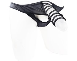 BamBella® - Sexy bondage Lingerie Heren S/M - Zwart mannen ondergoed open kruis slip