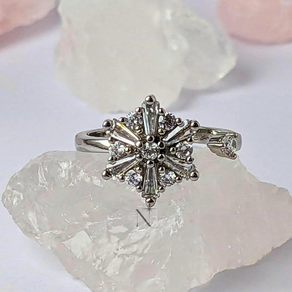 Luminora Snowflake Ring Zilver - Fidget Ring Sneeuwvlok - Anxiety Ring - Stress Ring - Anti Stress Ring - Spinner Ring - Spinning Ring - Draai Ring - Wellness Sieraden