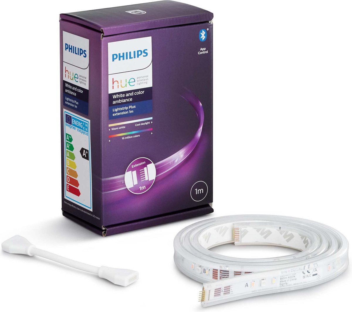 Philips Hue Lightstrip Plus uitbreiding 1 meter - Wit en gekleurd licht - Wit - 11,5W - Bluetooth - V4 - Philips Hue