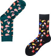 Binkie Socks Box | 2 paar Heren Sokken | Banaan Sokken en Ijsjes Sokken | Maat 43-46
