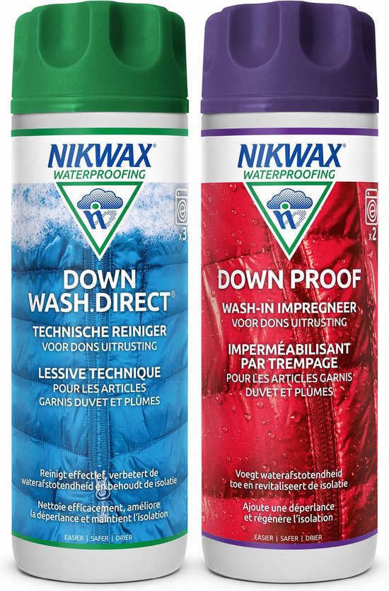 Nikwax Twin Down Wash Direct Wasmiddel 300ml & Down Proof Impregneermiddel 300ml- 2-Pack