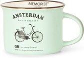 Memoriez - Mok - Fiets - Amsterdam - Mat mint - Set van 2