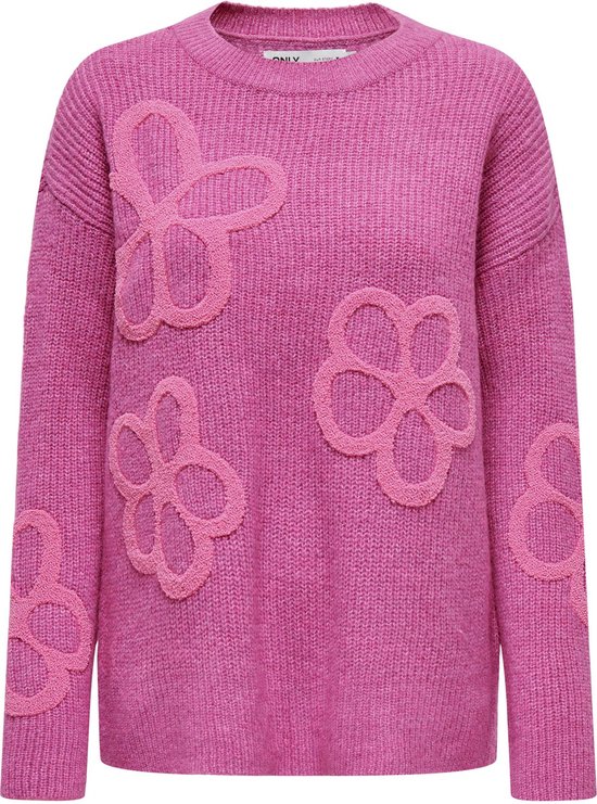 Only Sweater Onlmerke LS Pullover Emb Ex Knt 15330465 Raspbeerry Rose Taille Femme - M