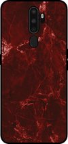 Smartphonica Coque de téléphone pour OPPO A9 2020 avec impression marbrée - Coque arrière en TPU design marbre - Rouge / Coque arrière adaptée pour OPPO A9 (2020)