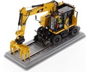 Cat M323F Mobiele kraan voor op het spoor - 1:50 - Diecast Masters - High Line Series