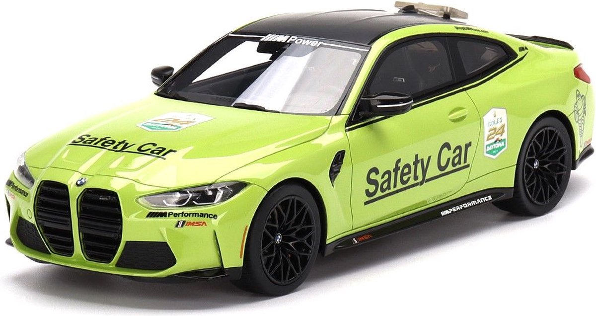 Het 1:18 Diecast-model van de BMW M4 Safety Car van de 24H Daytona 2022. De fabrikant van het schaalmodel is Truescale Miniatures. Dit model is alleen online verkrijgbaar