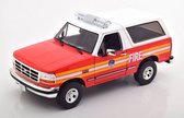 Het 1:18 Diecast-model van de Ford Bronco New York Fire Department van 1996 in Red. De fabrikant van het schaalmodel is Greenlight.Dit model is alleen online beschikbaar