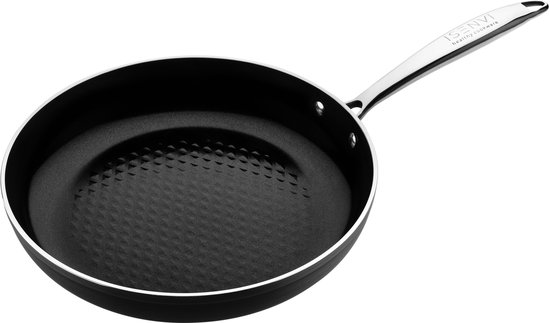 ISENVI Victoria Forged keramische koekenpan 28 CM - RVS greep - Antraciet - Keramisch - 100% PFAS, PTFE vrij - 100% duurzaam - Unieke Antiaanbaklaag - Non-stick bodem - Geschikt voor alle warmtebronnen inclusief inductie