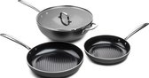 Offre combinée ISENVI Victoria Forged : Deux poêles à frire en céramique et poignées de wok en acier inoxydable