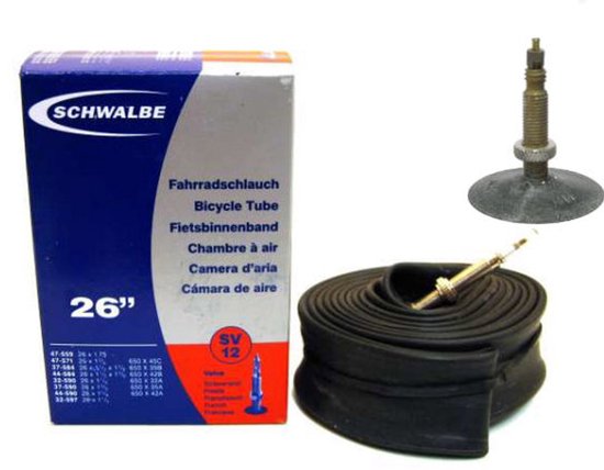 Schwalbe SV12 - Binnenband - 32/47 - 559/590 - 26 x 1 1/4 - 1.9 inch - Frans Ventiel - 40 mm van Schwalbe — afbeelding 4