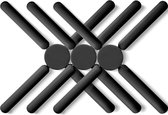 Duurzaam&Mi - Opvouwbare pannenonderzetter – Zwart - 3 stuks (1 set) - praktische - onderzetter - neerzetten van hete potten en kommen op de camping of thuis – Ø 22 cm siliconen; PA