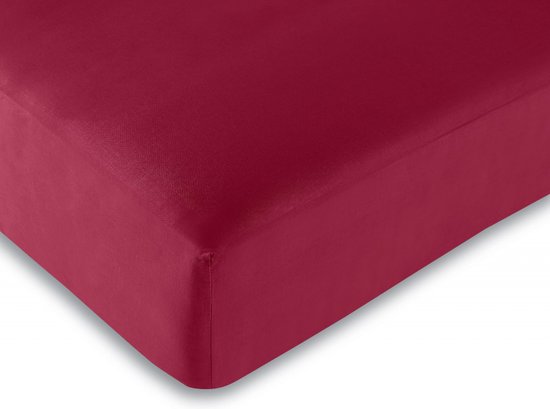 Univers Décor - Hoeslaken - Rood - 160 x 200 cm / 100% katoen / 57 thread count