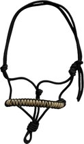 Touwhalster ‘zigzag’ Zwart-Beige maat Mini Shet | Zwart, donker, Beige, halster, touwproducten, paard