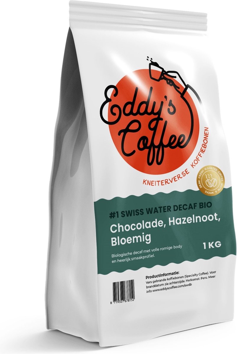 Goedkoopste 1 Swiss Water Decaf Bio - Cafeïnevrije Koffiebonen - Vers gebrand - 2 x 1000 gram