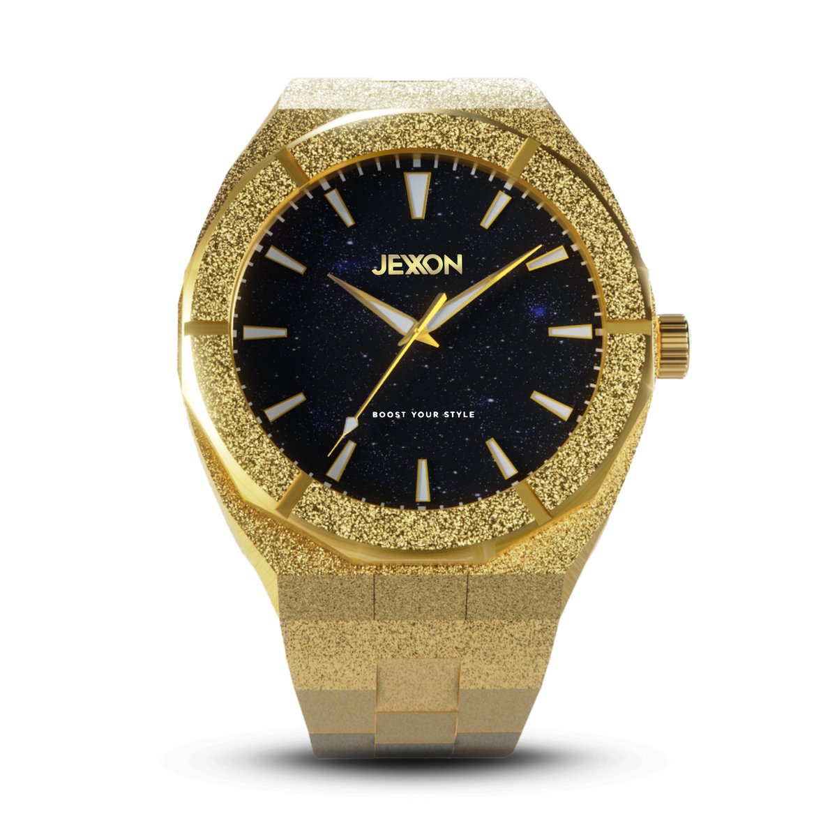 Gouden Heren Horloge - Jexxon® - Klassiek Ontwerp - Unieke Wijzerplaat - Limited Edition