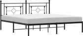 vidaXL - Bedframe - met - hoofdbord - metaal - zwart - 183x213 - cm