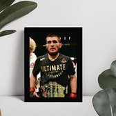 Khabib Nurmagomedov Ingelijste Handtekening – 15 x 10cm In Klassiek Zwart Frame – Gedrukte handtekening - UFC - Conor McGregor