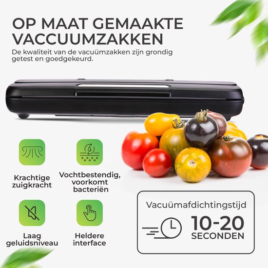 TM&DY Vacuümmachine - Vacumeermachine - Droog & Nat Voedsel - Foodsaver - Seal Apparaat - Vacuüm Sealer - incl. 20st Vacuumzakken