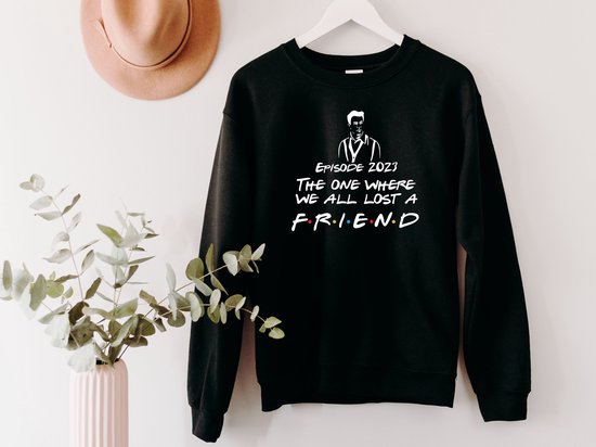 Lykke Friends Sweatshirt | Herinnering aan Matthew Perry | Friends TV Show | Chandler Bing | Zwart| Maat M