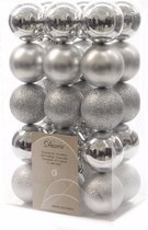 Decoris - Kerstballen - Mix - 6cm - Box 30 Stuks - Zilver
