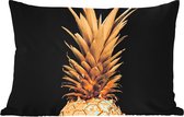 Buitenkussens - Ananas - Goud - Verf - Zwart - Fruit - Luxe - 60x40 cm - Weerbestendig