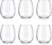 Glozini Drinkglazen/waterglazen Tumblers - luxe glas - Set van 6