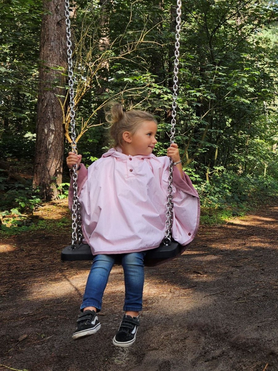Ducksday - regenponcho - waterdicht - fleece gevoerd - Molly - Roze - maat 5 jaar - valt ruim — afbeelding 7