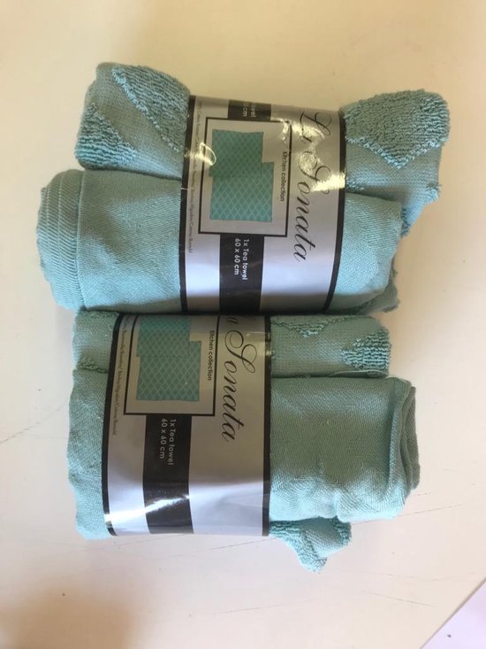 Handdoek en theedoek - 2 - aquablauw | bol.com