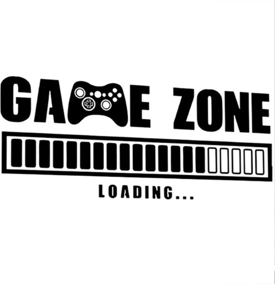 Game Zone Loading Muursticker - 100 x 40 CM - Kinderkamer - Gamekamer - Computer kamer - Sticker - Gamen - Gaming