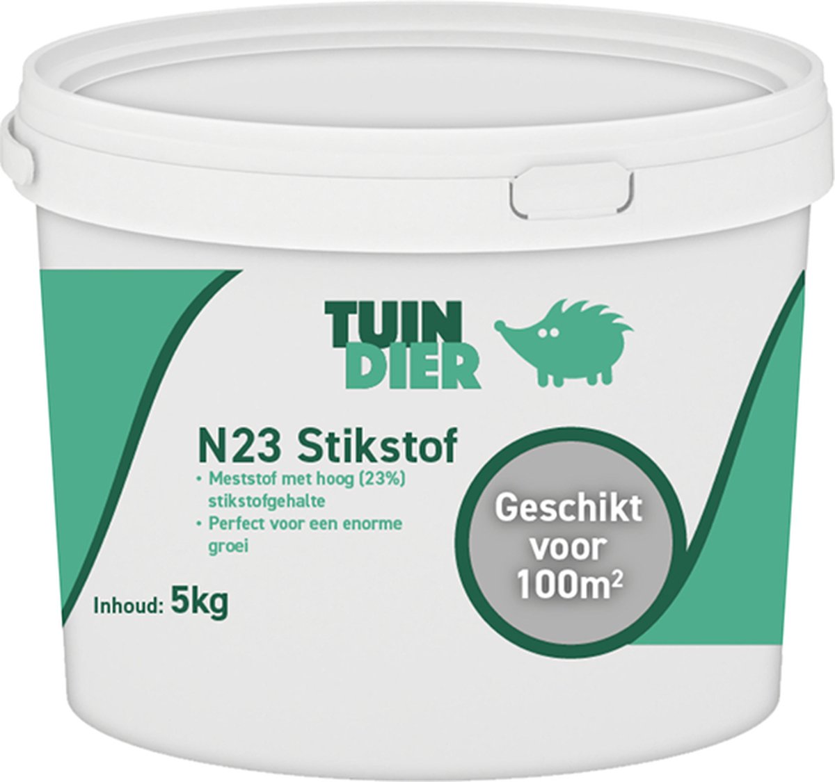 Stikstof | TUIN-DIER® | N23 stikstof | N23 kunstmest | Kunstmest met maximaal stikstofgehalte (23%) | In handige bewaaremmer | 5.000 gram | 5 kilogram
