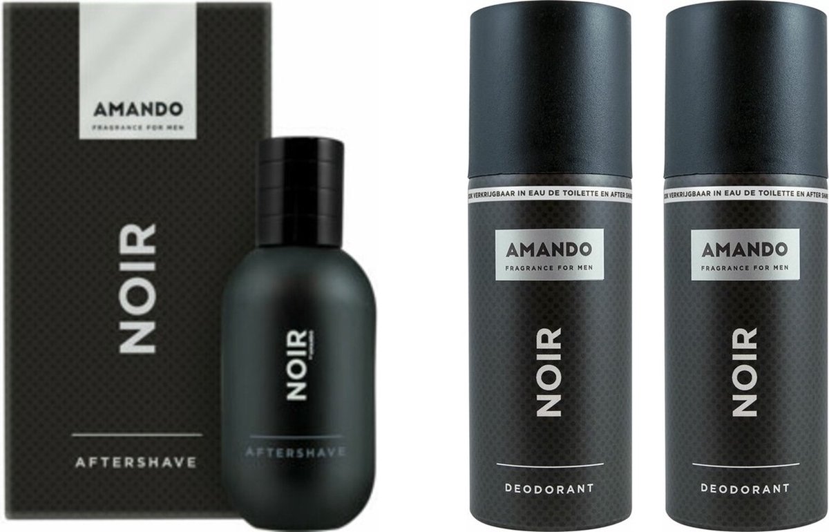 Amando Noir - Pakket - After Shave 50 ml & 2 Deo Spray 150 ml