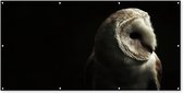 Affiche clôture Hibou - Vogel - Portrait - 200x100 cm - Toile de jardin