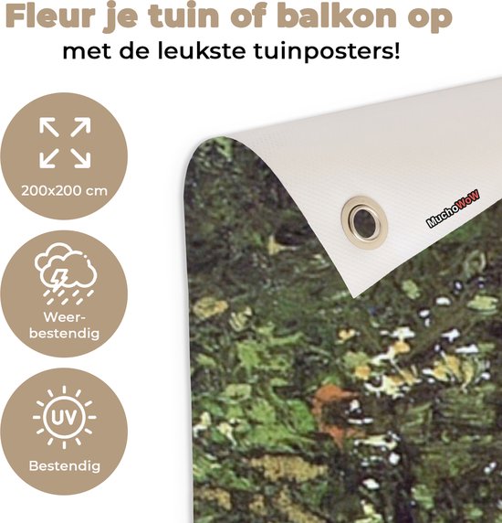 Affiche Jardin Sentier en pente à Montmartre - Vincent van Gogh - 200x200 cm - Toile jardin - Affiche extérieure