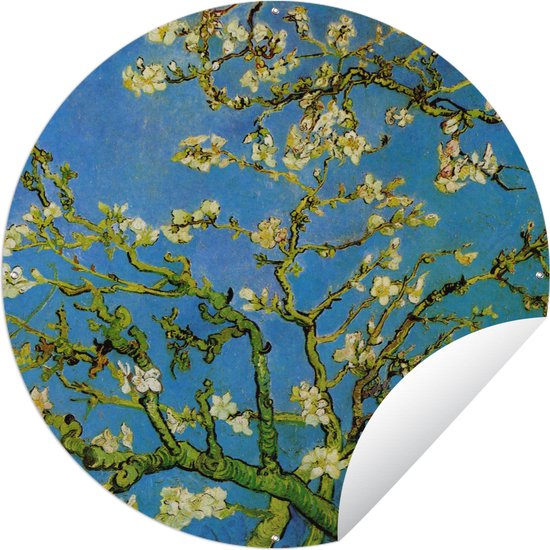 Tuincirkel Amandelbloesem - Vincent van Gogh - 120x120 cm - Ronde Tuinposter - Buiten XXL / Groot formaat!