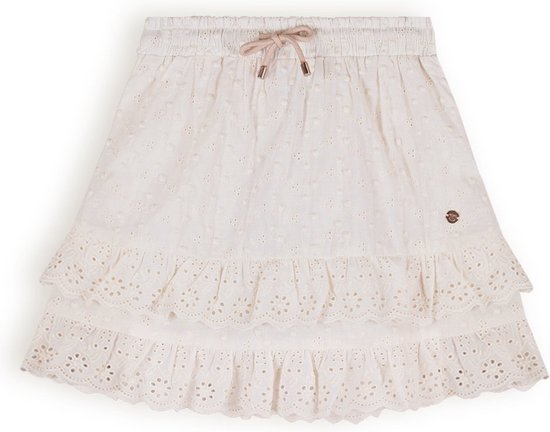 Meisjes rok embroidery - Niu - Pearled ivoor wit