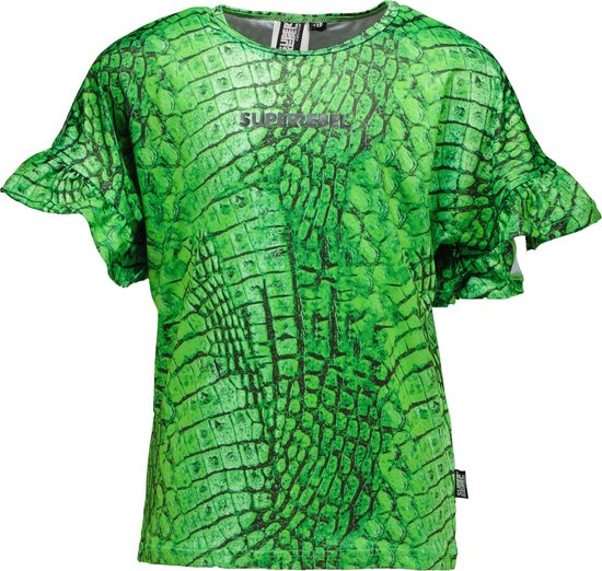 SuperRebel - T-shirt Benica - Croco fluo green - Maat 128
