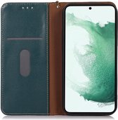 KHAZNEH Hoesje RFID Book Case Leer Groen Geschikt voor Samsung Galaxy A55