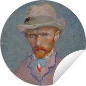 Tuincirkel Zelfportret - Vincent van Gogh - 150x150 cm - Ronde Tuinposter - Buiten