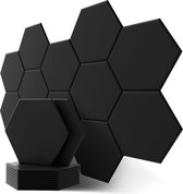 Hexagon akoestische panelen met sticker, geluidsisolatie muur, 12 stuks, Hoge dichtheid akoestische panelen voor plafond / deur / muur decoratie en akoestische behandeling, geluidsisolatie panelen (30x26x0,9cm)