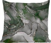 Sierkussen Buiten - Luxe - Marmer - Groen - 60x60 cm - Weerbestendig