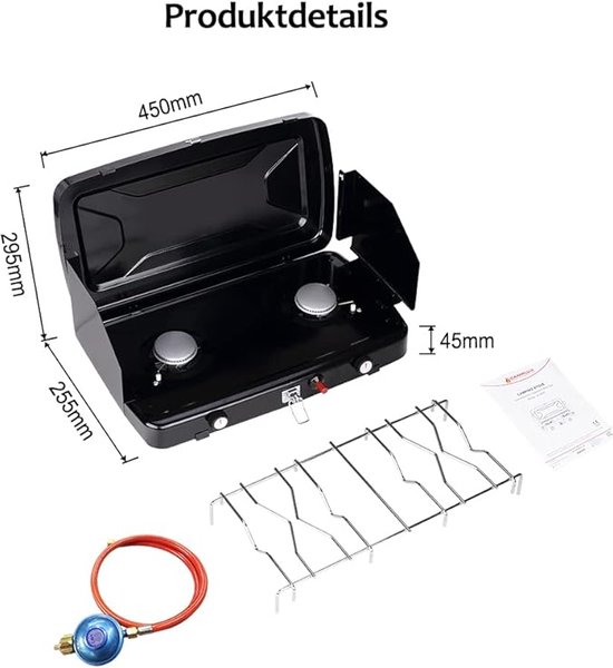 tent kachel / Draagbare Lichtgewicht - camping gas stove Portable collapsible, 25.5 x 25.5 x 4.5 cm — afbeelding 2