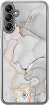 Casimoda® hoesje - Geschikt voor Samsung Galaxy A14 5G - Marmer Grijs - 2-in-1 case - Schokbestendig - Marble design - Verhoogde randen - Grijs, Transparant