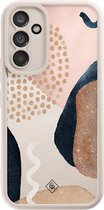 Casimoda® hoesje - Geschikt voor Samsung Galaxy A54 - Abstract Dots - Zwart TPU Backcover - Geometrisch patroon - Bruin/beige