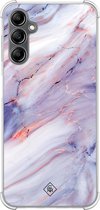 Casimoda® hoesje - Geschikt voor Samsung Galaxy A14 5G - Marmer Paars - Shockproof case - Extra sterk - TPU/polycarbonaat - Roze, Transparant