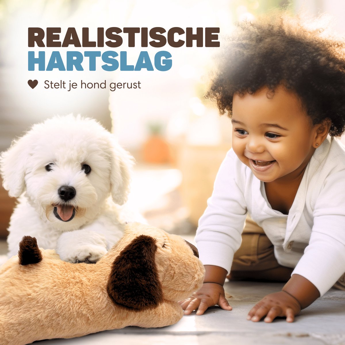 Vulpes Goods® Pets - Knuffel Hond met Hartslag – Puppyknuffel thumbnail 8