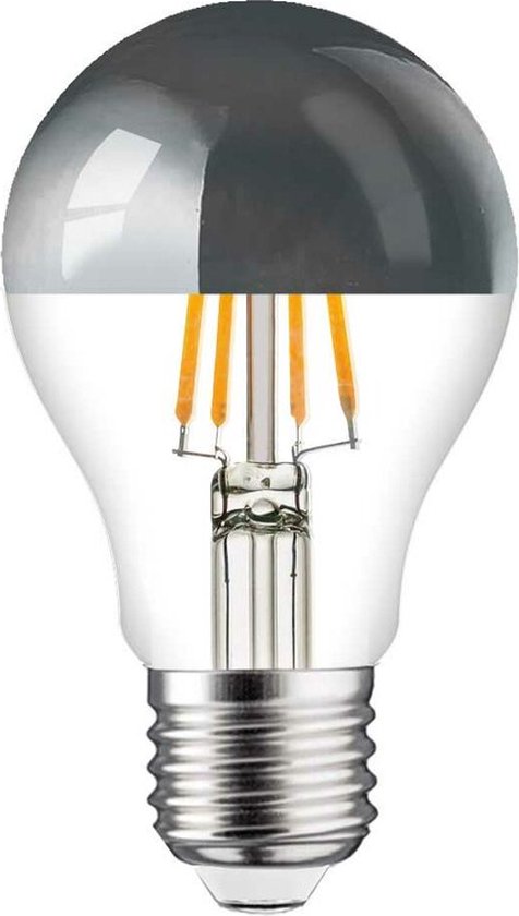 Ledmaxx LED kopspiegellamp zilver E27 8W 806lm 2700K Niet-Dimbaar A60