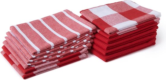 DII Diverse Decoratieve Keukenschotel Handdoeken & Schotel Doek Foodie Set, Ultra Absorberend voor Wassen en Drogen (Handdoeken 18x28 & Doeken 13x13) Aqua, Set van 5