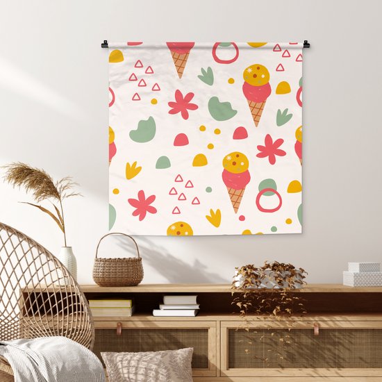 Tapisserie murale - Toile murale - Glace - Design - Été - 90x90 cm - Tapisserie